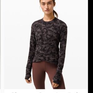 Lululemon Athletica Black Camouflage Rulu Run  Long Sleeve